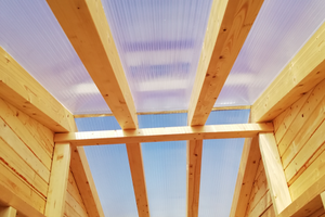 zahradní domek - střešní průhled polykarbonát	