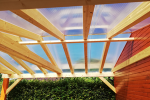 pergola, garážové stání - střešní průhled polykarbonát	