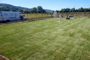 travní koberec po pokládce