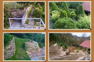 rekonstrukce opěrného zdiva a skalky