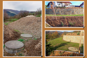 fixování svahu opěrnou zdí a výsadbou